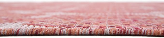 Unique Loom Outdoor Trellis Collection Area Rug (8' x 11' 4" Rectangle, Rust Red/ Ivory)