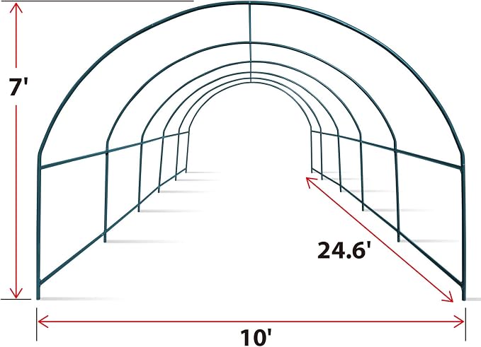 YardGrow Greenhouse Frames for Larger Hot Garden House Support Arch Frame Climbing Plants/Flowers/Vegetables Outdoor (24.6x10x7 FT)