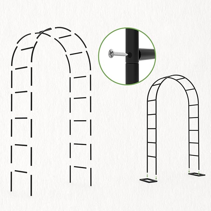 Garden Arch Trellis for Climbing Plants Outdoor, Wedding Arch with Base-94.5"(H)*55"(W), Balloon Arch Stand for Ceremony Valentines Day Birthday Baby Shower Garden Floral
