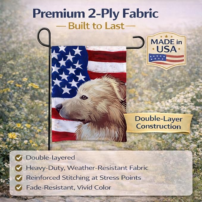 Caroline's Treasures CK6559GF Himalayan Sheepdog Dog American Flag Garden Flag Mailbox Flag Decorative Yard Flag Banner Outside Patio Artwork Yard Flower Beds, Garden Size, Multicolor