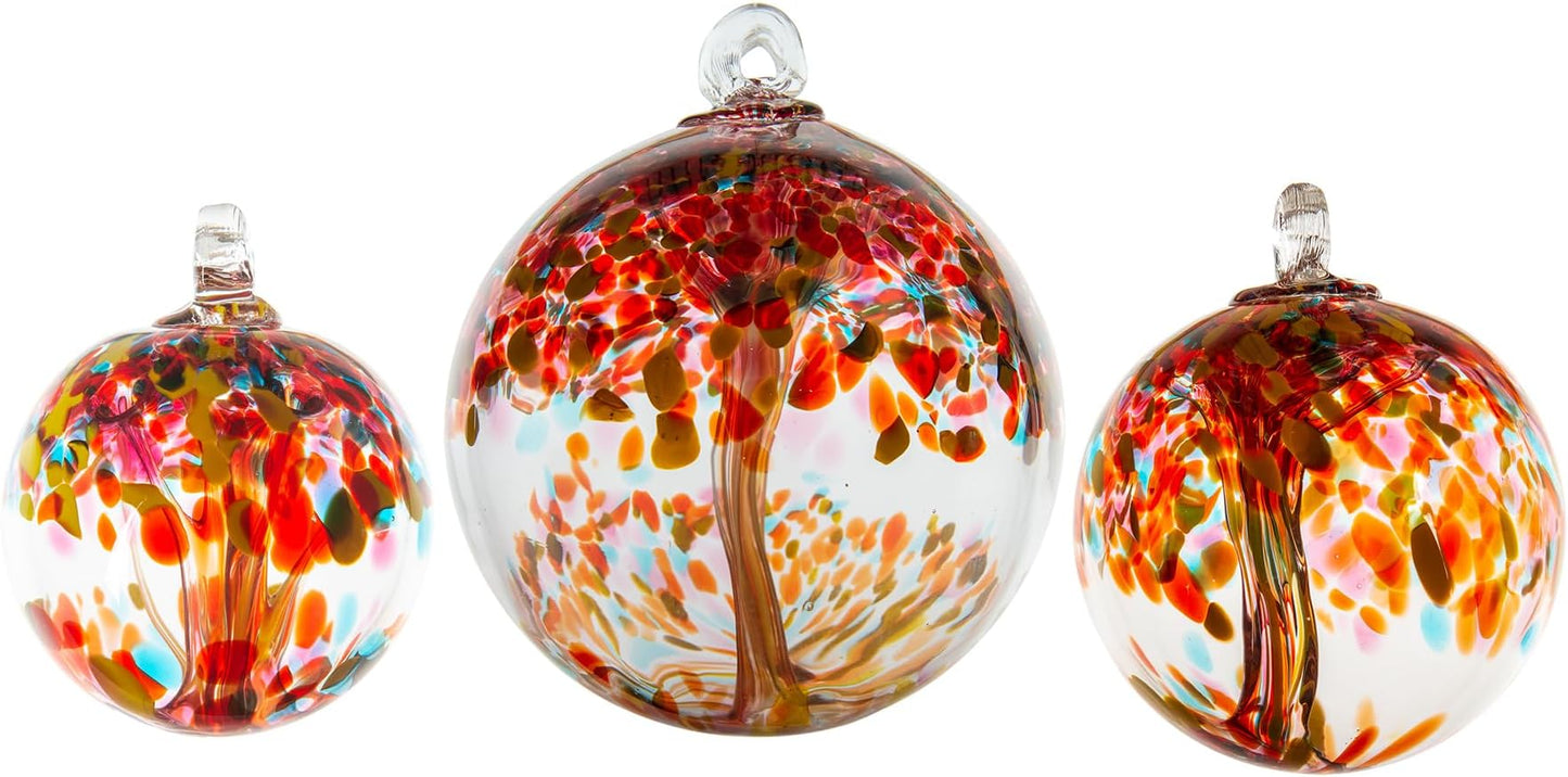 Dale Tiffany Hand Blown Glass, 3" Diameter Eden, Tree of Life Collection, Witch Globe Hanging Garden Indoor/Outdoor Decorative Ornament Gazing Ball