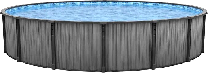 Lake Effect Pools 'Bora Bora' 24 ft Round Above Ground Swimming Pool | 52 Inch Resin Protected Steel Sided Walls | Bundle Includes: 25 Gauge Overlap Liner & Widemouth Skimmer