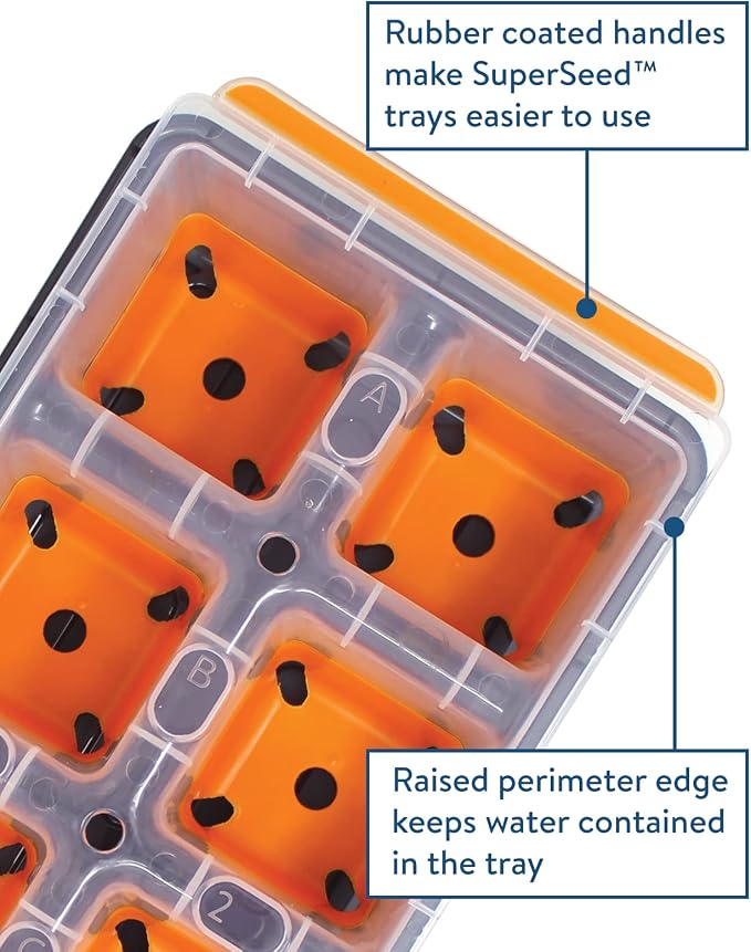 Burpee 36 & 8 Cell Seed Starting Trays | Reusable Indoor Vegetable, Flower & Herb Garden Kit | Flexible Silicone Cells for Reduced Transplant Stress