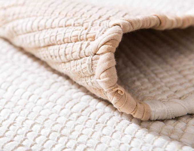 Unique Loom Chindi Rag Collection Area Rug - Striped (2'x 3' 1" Rectangle, Beige/ Ivory)