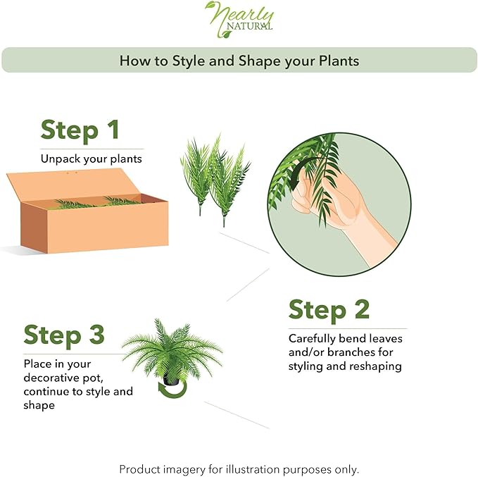 Nearly Natural 40in Boston Fern Artificial Plant, Large Hanging Fake Plant with 56 Long Realistic Fronds, Maintenance-Free Faux Fern for Office and Home Décor (Set of 2)