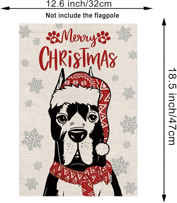 Seasonal Garden Flags Great Dane Double Sided Flags Set of 11 Holiday Farmhouse Indoor Outdoor Yard Lawn Christmas Gifts Decorations 12.5x18 Inch