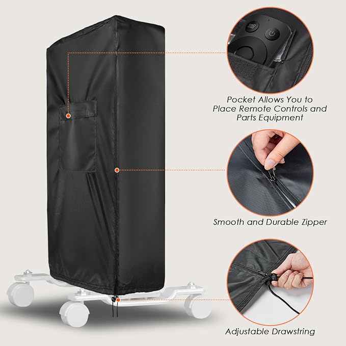 Portable Heater Cover for Eueiriup 15.83" Electric Wall Heater, Waterproof Baseboard Heaters Covers for Indoor Outdoor Use -16"L x 4"W x 22"H, Black
