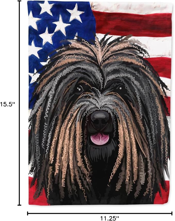 Caroline's Treasures CK6666GF Puli Dog American Flag Garden Flag Mailbox Flag Decorative Yard Flag Banner Outside Patio Artwork Yard Flower Beds, Garden Size, Multicolor