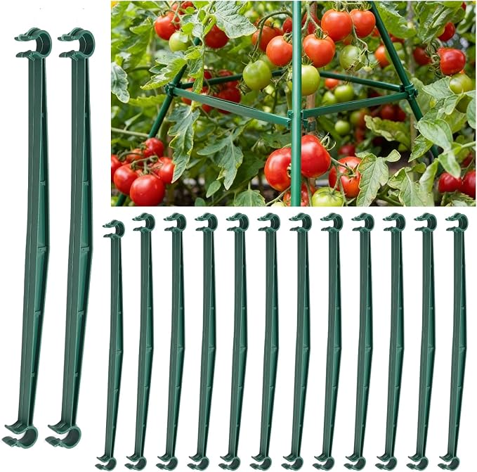 100 PCS Stake Arms for Tomato Cage, 12.8” Expandable Trellis Connectors,Plant Support Garden Stakes, Tomato Stake Supports Fit for 14mm Stakes, for Climbing Plants, Flowers,Vegetables
