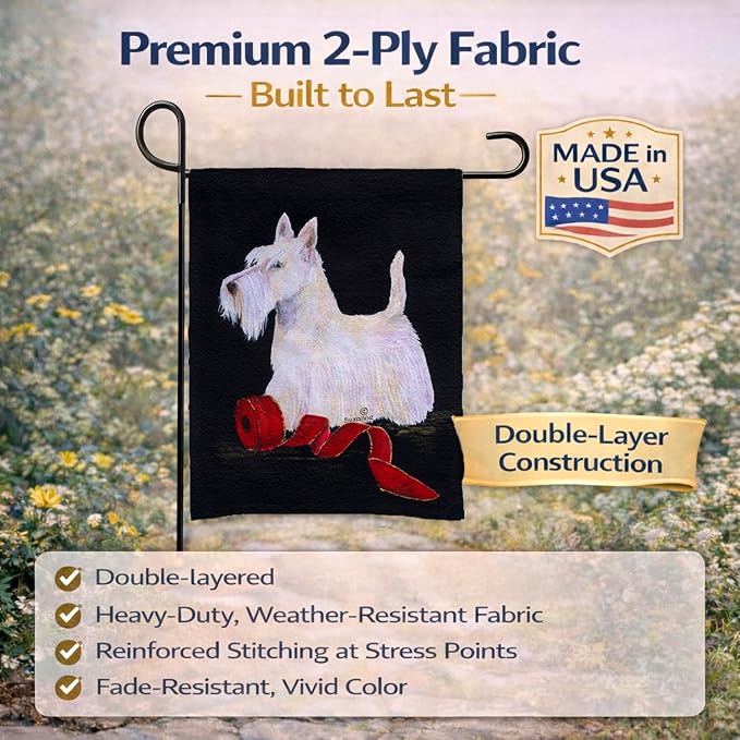 Caroline's Treasures SS8553GF Scottish Terrier Garden Flag Mailbox Flag Decorative Yard Flag Banner Outside Patio Artwork Yard Flower Beds, Garden Size, Multicolor