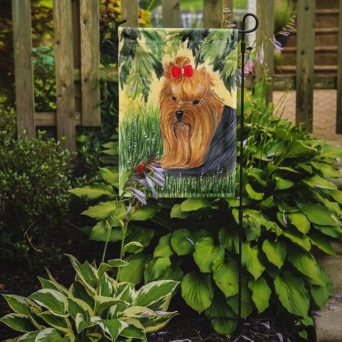 Caroline's Treasures SS8258GF Yorkie Garden Flag Mailbox Flag Decorative Yard Flag Banner Outside Patio Artwork Yard Flower Beds, Garden Size, Multicolor