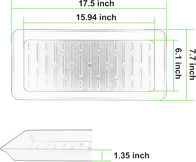 4 Pack Plastic Plant Tray Saucer Rectangular 17 18 Inch, Planter Trays Saucers for Indoor Outdoor, Plant Water Drip Trays, Windowsill, 7.7 x 17.5 Inches, Beige