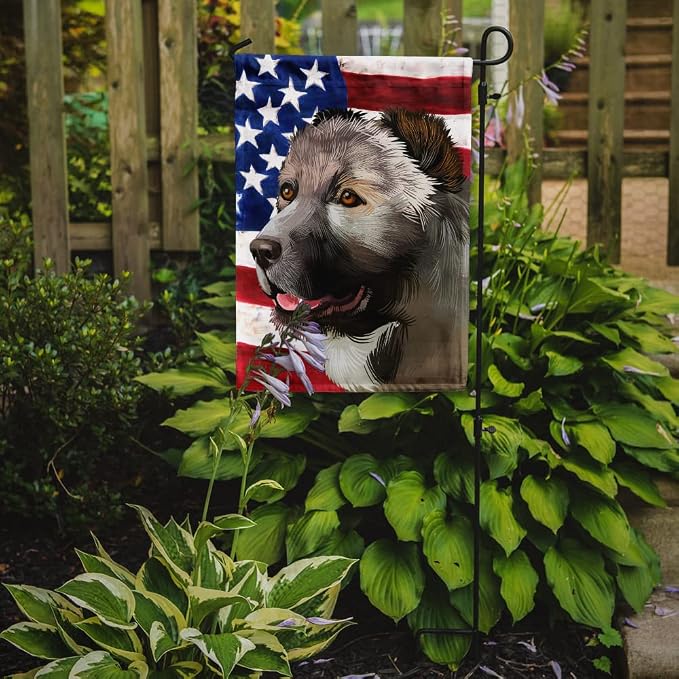 Caroline's Treasures CK6408GF Armenian Gamper Dog American Flag Garden Flag Mailbox Flag Decorative Yard Flag Banner Outside Patio Artwork Yard Flower Beds, Garden Size, Multicolor