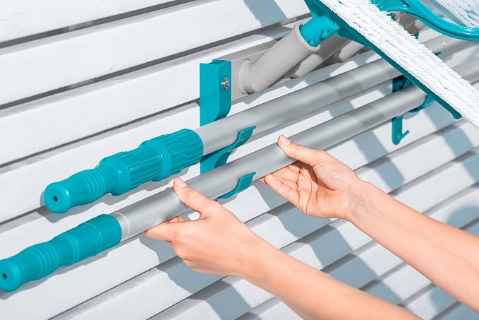 Bestway Storage for pool accessories: landing nets, brushes, vacuum cleaners, etc. Attachment hooks or screws