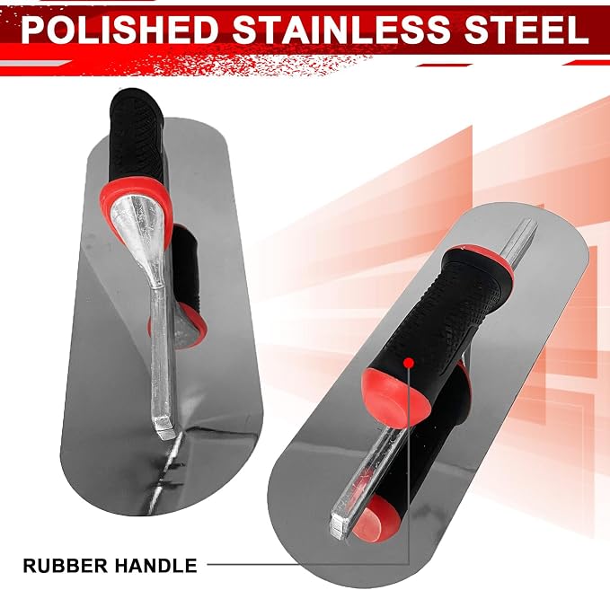 3 Pack Concrete Hand Tool Set, Masonry Hand Tool Set Include Cement Magnesium Hand Float, Stainless Steel Pool Trowels, Concrete Finishing Trowels for Masonry, Stucco Repair & Plastering