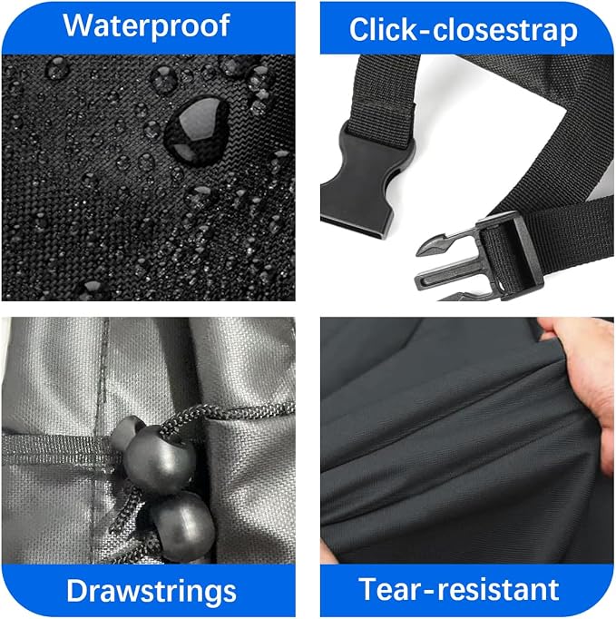 Waterproof Backpack Blower Cover for Outdoor Storage, Heavy Duty 600D Oxford with Locking Straps & Drawstring, Universal Fit for Most Backpack Leaf Blowers, All Weather Protection