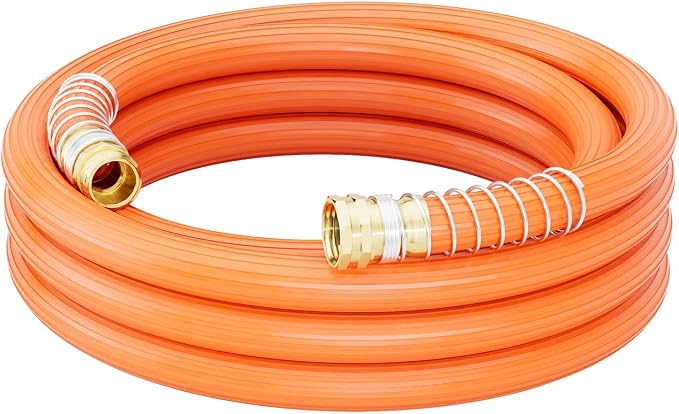 SPECILITE 3/4'' Heavy Duty Rubber Garden Hose 10FT, 1300psi Burst, 450psi Working, Hot/Cold Water Hose, -50℉ -170℉, 5 Layered Pipe, UV Resistant, 3/4" Brass Fittings for Outdoor, Agriculture