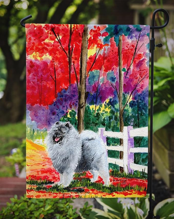 Caroline's Treasures SS8432GF Keeshond Garden Flag Mailbox Flag Decorative Yard Flag Banner Outside Patio Artwork Yard Flower Beds, Garden Size, Multicolor