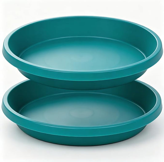 NIMYAU Plant Saucers 10 Inch Round 2 Pack Plastic Heavy Duty Drip Trays for Indoor Outdoor Use