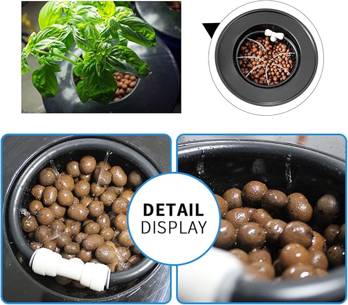5 Gal Hydroponic Growing System, Indoor Deep Water Culture with Drip Irrigation & Air Pump, 8" Basket Kit for Vegetables, Herbs, Home Garden