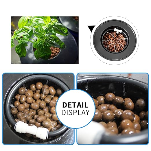 2 in 1 Deep Water Culture Kit with Air Pump Soilless Planting System, Hydroponic Grow System Kit Feed Circulation Drip Irrigation, 5-Gallon Deep Water Culture for Indoor&Outdoor