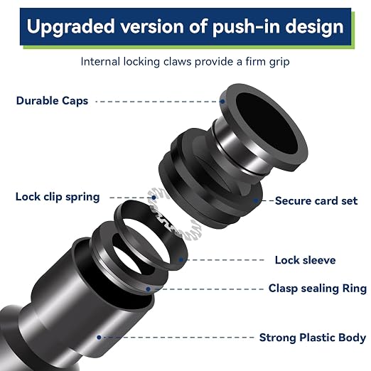 20 Pack 1/4" Drip Universal Straights Fitting Connectors,Quick Connect Universal Drip Irrigation Tubing Coupling Valve,Connector Locking Fitting for Sprinkler or System Parts & Connectors