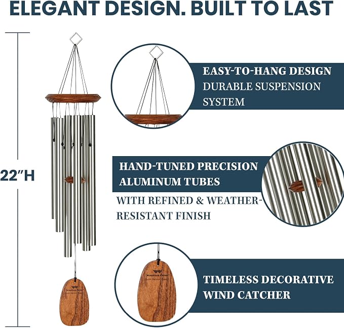 Woodstock Chimes Signature Collection, Woodstock Happy Birthday Chime, 22'' Famous Melodies Wind Chimes for Outdoor, Patio, Home or Garden Décor (Bday)