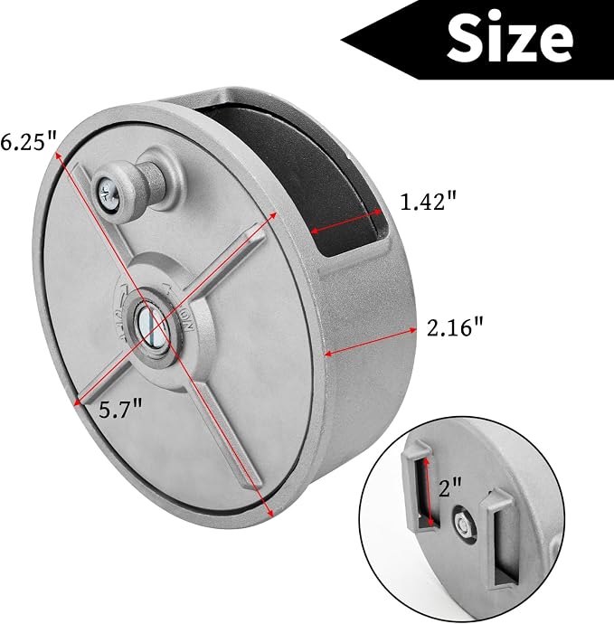 Tie Wire Reel, 6.25" Light Weight Aluminum Coil Holder Wheel, Rope Reel with Built-in Rewind Knob & Belt Loops, Tie Wire Dispenser for Iron Rebar Worker, Compatible with 12-18 Gauge Wires