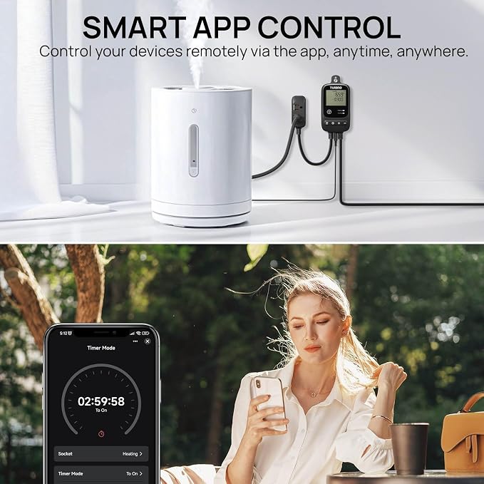 TURBRO 4 Inch Inline Duct Fan with Smart Temperature Controller Kit | WiFi-Enabled Thermostat with Timer and Temperature Monitoring, Variable Speed Controlled for Grow Tent and Ventilation