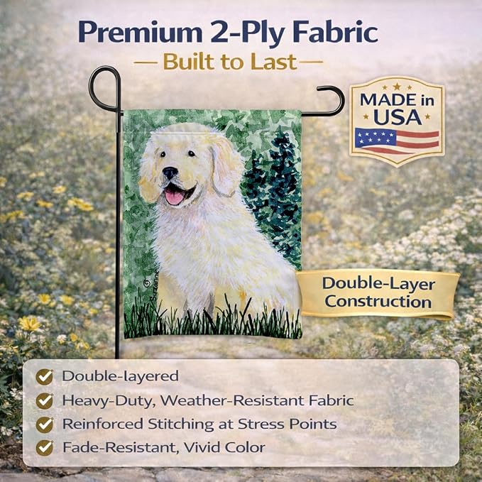Caroline's Treasures SS8739GF Golden Retriever Garden Flag Mailbox Flag Decorative Yard Flag Banner Outside Patio Artwork Yard Flower Beds, Garden Size, Multicolor