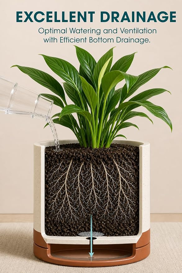 vancasso Ceramic Plant Pots, 3 Piece Planters for Indoor Plants, 4.25+5.25+6.25 Inch Flower Pots with Drainage, Plant Pots Indoor for Succulent, Pothos, Snake Plant and Money Tree, Etc (Khaki)