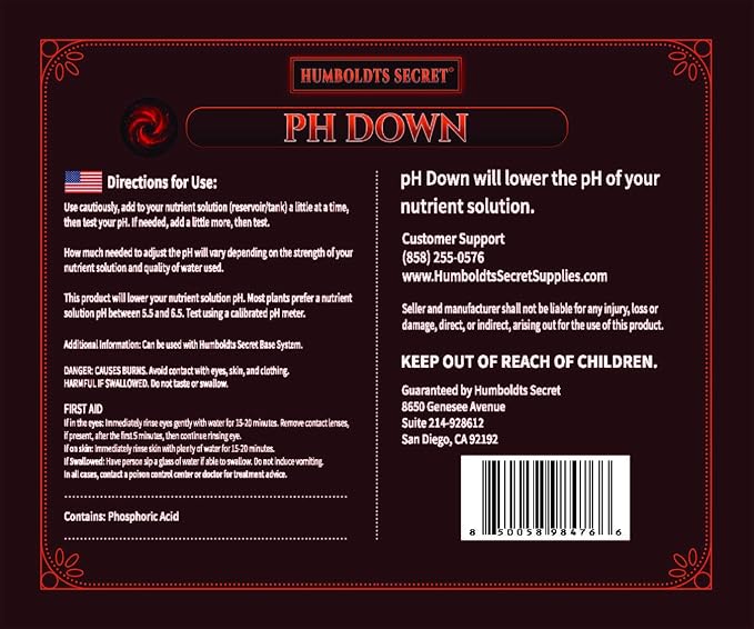 Humboldts Secret pH Up and pH Down Control Kit | Liquid Nutrient Solution Balancer for Plants | for Soil, Hydroponic, Coco, and DWC Systems | Supports Nutrient Absorption and Growth | 32 Ounce