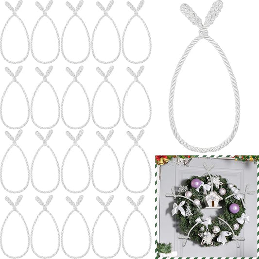 Zhengmy 20 Pcs 25 Inch Extra Long Christmas Garland Ties Christmas Decorative Twist Ties for Banister Reusable Flexible Twist for Holiday Xmas Home Decorations Craft Wrapping (White)