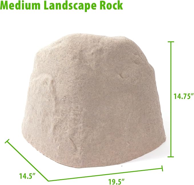 Emsco Group 2882 Landscape Rock Resin, Medium, Detailed Texture | Natural Rock, Medium Size, Decorative Landscape Rock Cover, Covers Well Pumps, Sprinkler Valves & Yard Utilities