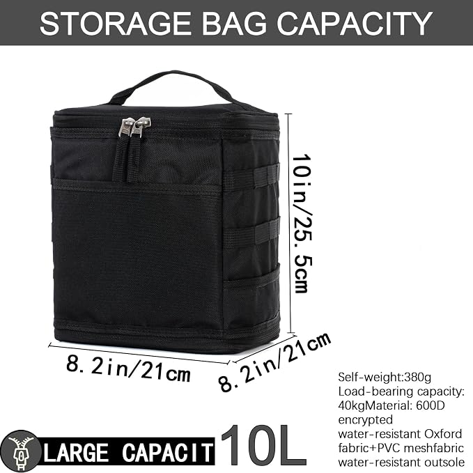 11L Camping Storage Bag, Tactical Camping Storage Bag | 600D is durable, waterproof, Suitable for camping, traveling, picnicking