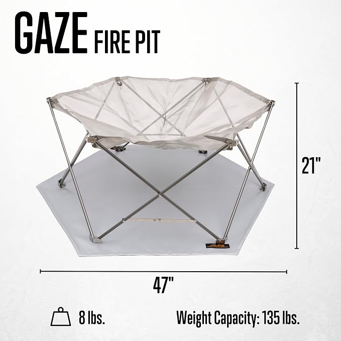 ALPS Mountaineering Gaze Fire Pit – Portable Stainless Steel Mesh Outdoor Fire Pit with Ground Heat Shield & Carry Bag for Camping, Backyard, Travel, Tailgating & Overlanding