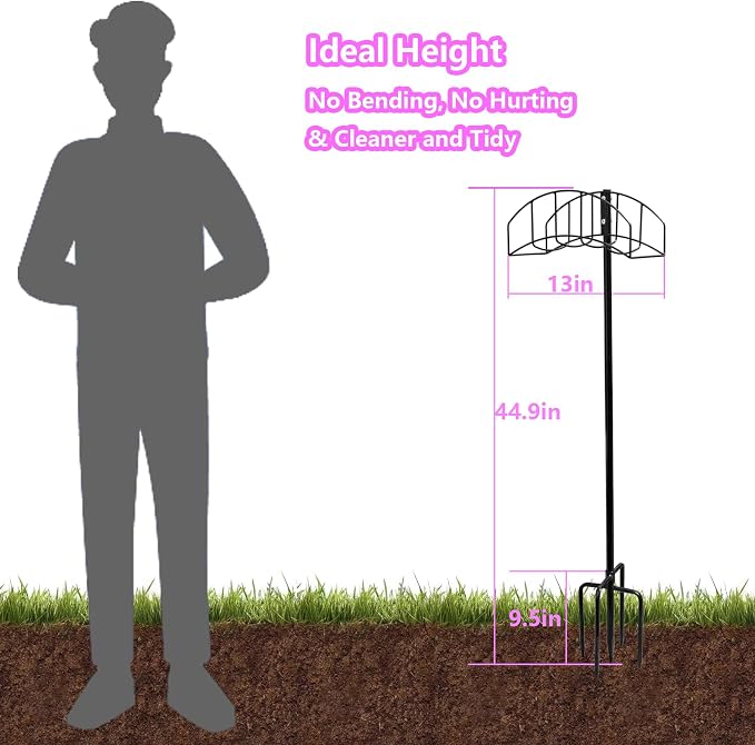 2-Pack Freestanding Garden Hose Holder with Upgraded 5-Prong Base | Water Hose Holders for 150 Feet Hose, Detachable Hose Storage Hanger for Outside Lawn Yard