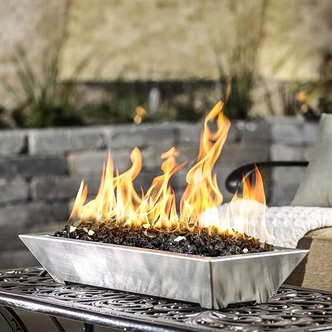 Onlyfire 10 lbs Fire Glass Rocks 1/4 Inch, Reflective Tempered Glass for Propane Fire Pit & Gas Fireplace, High Luster Firepit Glass Stones for Fire Table, Onyx Black (Multicolor Options Available)