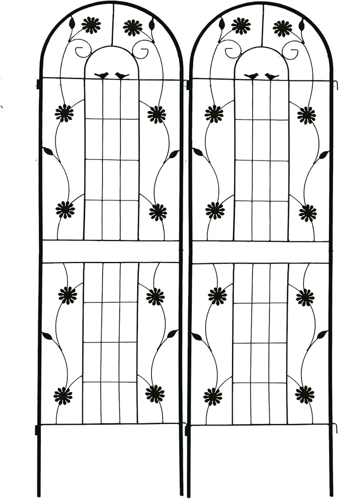 4/2 Pack White Metal Garden Trellis, 86.7" x 19.7" 71" x 19.7" Rustproof Plant Support Frame, Decorative Climbing Vine Trellis for Flower Vegetable Patio Garden Decor (Black, 71" x 19.7", 2 Pack)