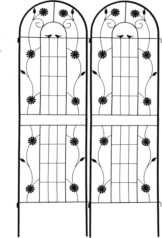4/2 Pack White Metal Garden Trellis, 86.7" x 19.7" 71" x 19.7" Rustproof Plant Support Frame, Decorative Climbing Vine Trellis for Flower Vegetable Patio Garden Decor (Black, 71" x 19.7", 2 Pack)