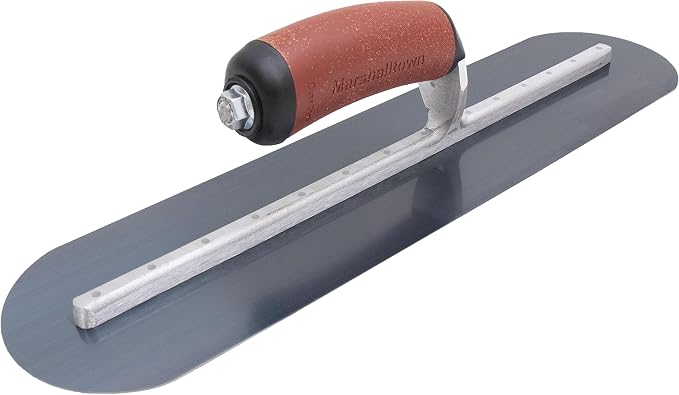 MARSHALLTOWN Fully Rounded Concrete Finishing Trowel, Blue Steel Blade, DuraCork Handle, 24 x 4, Assembled in USA, MXS24BRDC