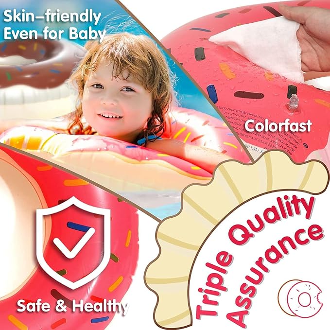 DMAR Donut Pool Float - Donut Tube & Ring for Beach & Pool