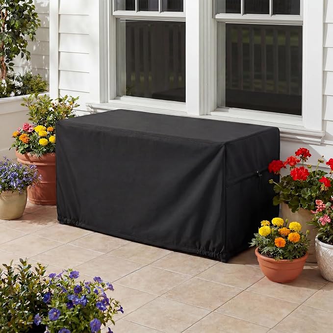 SheeChung Deck Box Cover Waterproof,Heavy Duty 600D Polyester Oxford Covers,Fit for Keter XXL 230 Gallon Deck Storage Box,Outside Covers for Outdoor Storage Box and Patio Furniture(58" Lx33 Wx34 H)
