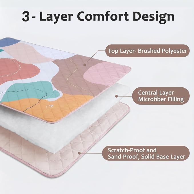 Exclusivo Mezcla Extra Large Waterproof Picnic Blankets 3 Layer, Sandproof and Foldable Outdoor Blanket for Beach Camping, Park and Travel