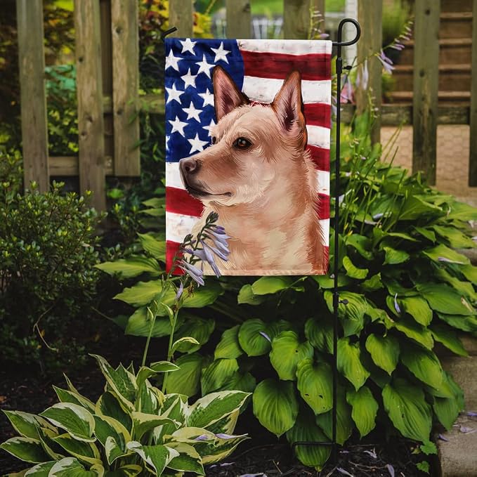 Caroline's Treasures CK6472GF Canaan Dog American Flag Garden Flag Mailbox Flag Decorative Yard Flag Banner Outside Patio Artwork Yard Flower Beds, Garden Size, Multicolor