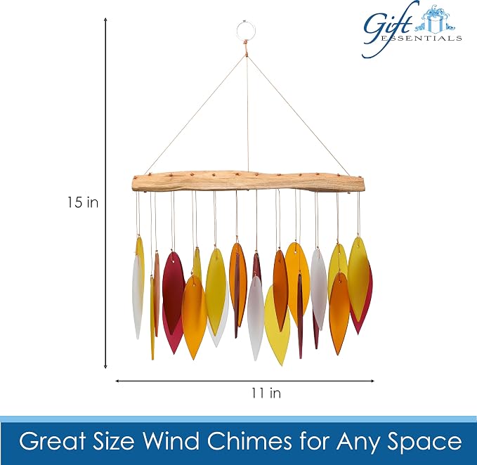 Blue Handworks Desert Sands Glass Chime, Sandblasted Glass and Found Wood Handcrafted Wind Chime | Sandblasted Glass and Found Wood Handcrafted Wind Chime