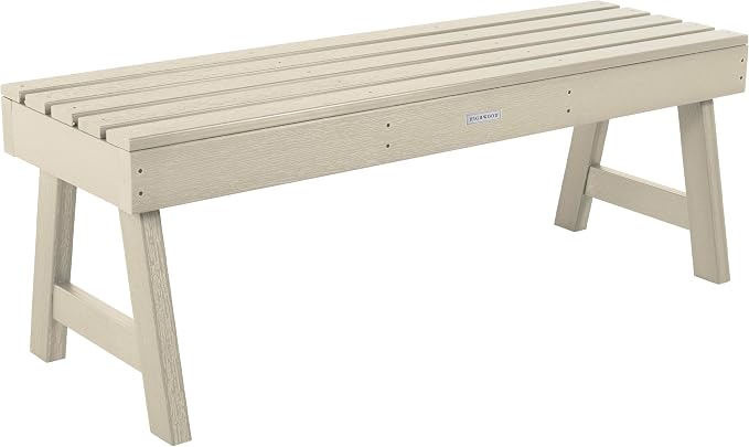 Highwood Weatherly Backless Bench, 4-Feet, Whitewash