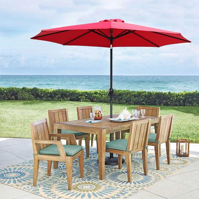 Greesum 10FT Cantilever Offset Patio Umbrella, Outdoor Umbrella for Yard, Market, Heavy-Duty Waterproof Pool Umbrella with 6 Sturdy Ribs, UV Protection for Beach, Deck, Garden, Backyard
