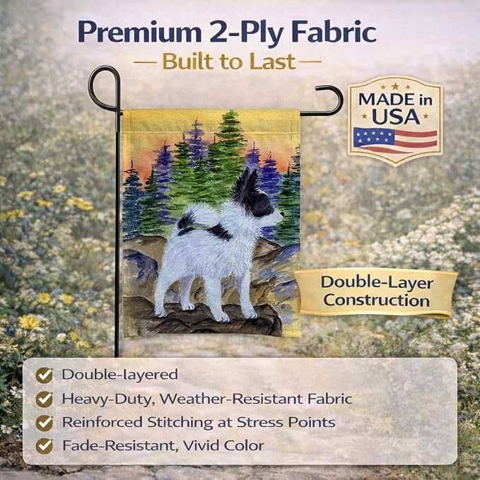Caroline's Treasures SS8194GF Papillon Garden Flag Mailbox Flag Decorative Yard Flag Banner Outside Patio Artwork Yard Flower Beds, Garden Size, Multicolor