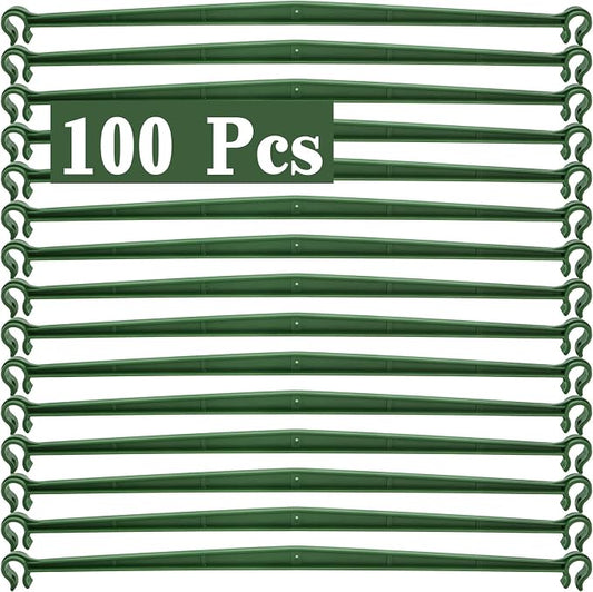 Coloch 100 Pcs Plant Stake Arms for Tomato Cage, 11.8” Expandable Plant Supports Trellis Connector with 2 Buckles for 11mm Diameter Plant Stake, for Climbing Plants, Tomato, Vegetable, Indoor&Outdoor